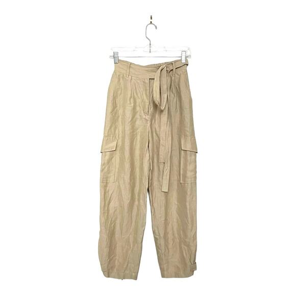 Wilfred Kafka High Waisted Linen Pant in Tan Size 2 - Picture 1 of 4